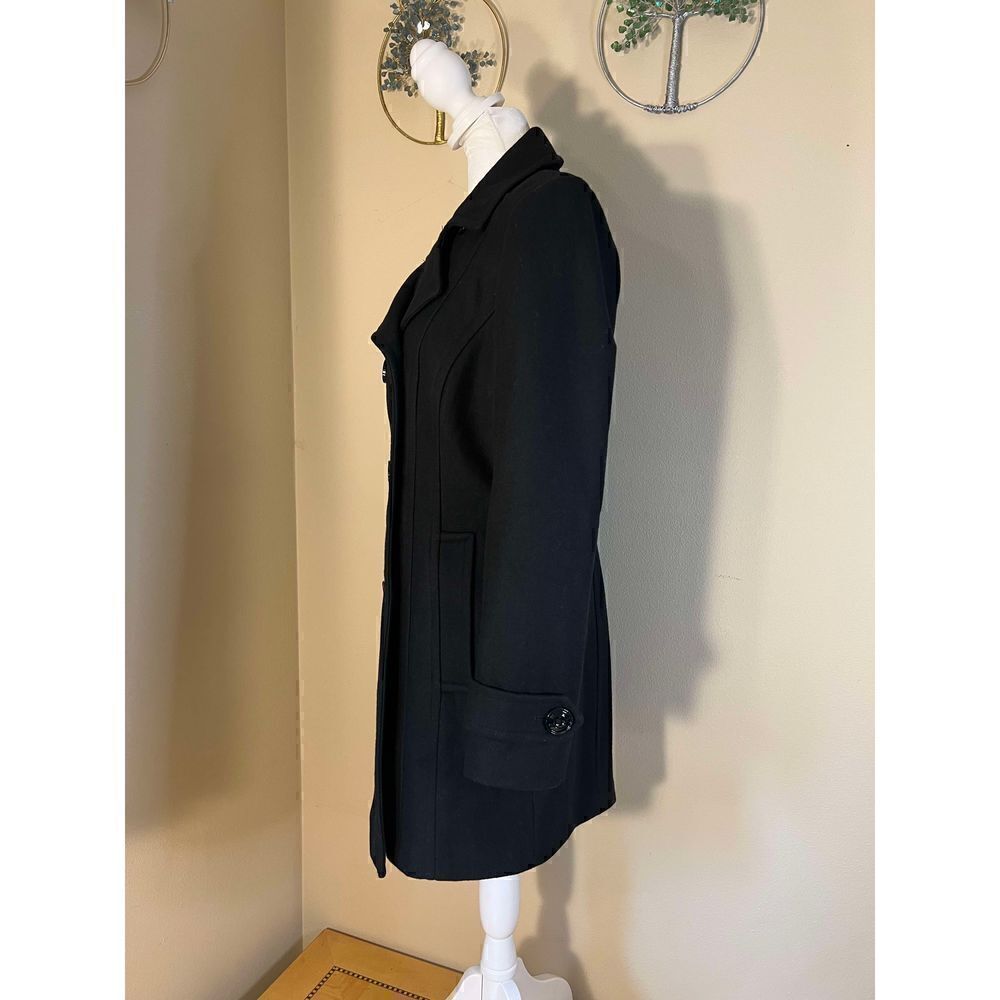 Anne Klein Black Double Breasted Wool Blend Pea Coat Size S - Picture 4 of 11